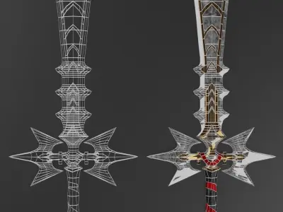 Fantasy Sword Low-poly 3D model