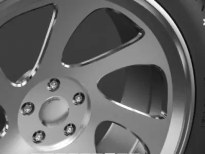 car-weel-32530-r21-dunlop-sport-maxxjoboline tire with screw Low-poly 3D model