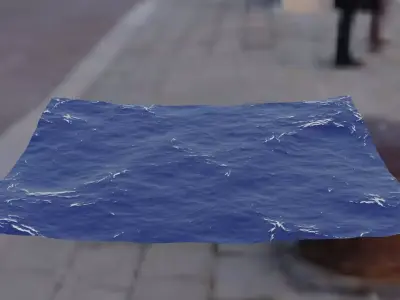 Animated ocean 3D model Low-poly 3D model