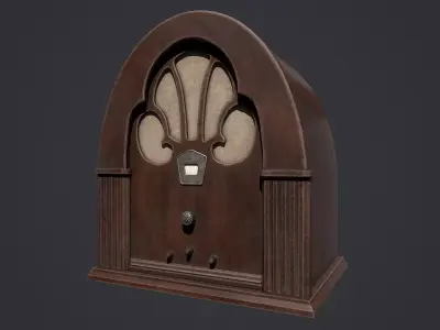 Retro radio Low-poly 3D model