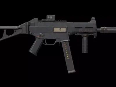 HK UMP 45 ACP - Threaded Barrel Edition TACTICAL PACK Low-poly 3D model