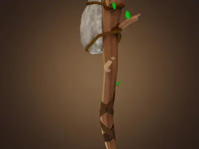 Stone Axe PBR Low-Poly Game READY Low-poly 3D model
