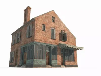 17th century town shops 3D model