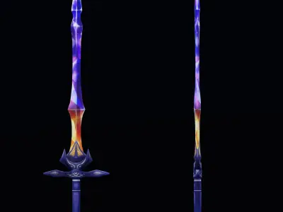Handpainted Fantasy Stardust Sword Low-poly Low-poly 3D model