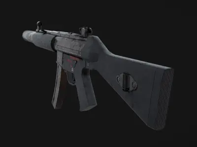 MP5 Weapon Low-poly 3D model