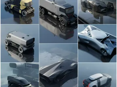 SCIFI GROUND VEHICLES BUNDLE 80-84 - 45 assets 3D model