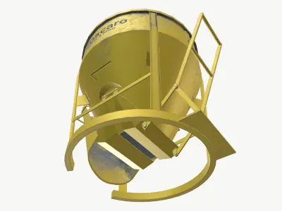 Concrete Mixer Low-poly 3D model 4