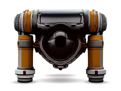 SciFi Futuristic Mechanical Camera Low-poly 3D model