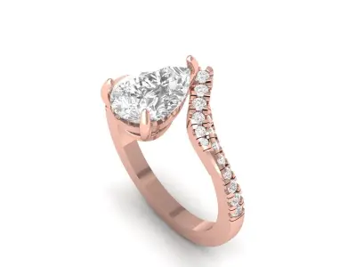 Pear Twisted Ring 3D print model