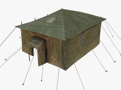 Military Tent Low-poly 3D model 5