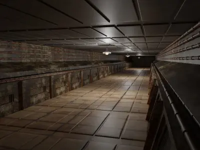 Underground Tunnel Low-poly 3D model get