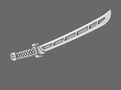 Cyber Samurai Techno Katana Type A NOHAND 3D print model