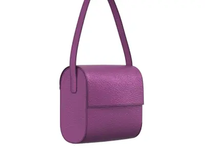 Purple Leather Shoulder Bag 3D model