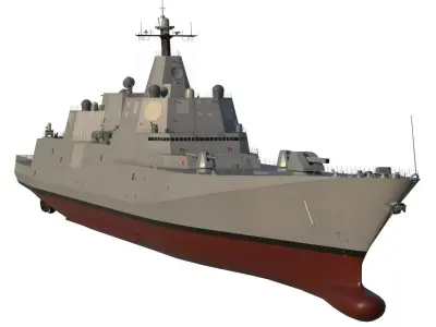 USS Defiant BBG-1 Trump-class battleship 3D model