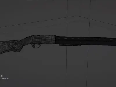 Pump Action Shotgun - 3D Model Low-poly 3D model