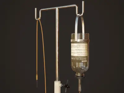 Hospital Drip Stand - PBR Game Ready Low-poly 3D model