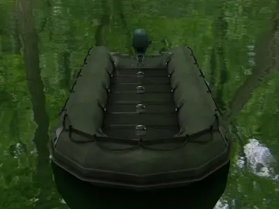 Boat for game 3D model