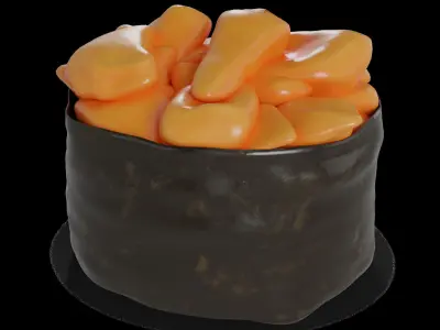 Sushi With curry sauce 3D model