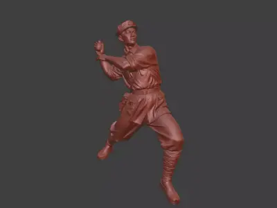 Military sculpture warrior  military battle war hero  soldier 3D print model 25