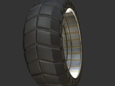 Futuristic Tire Basic Version Low-poly 3D model