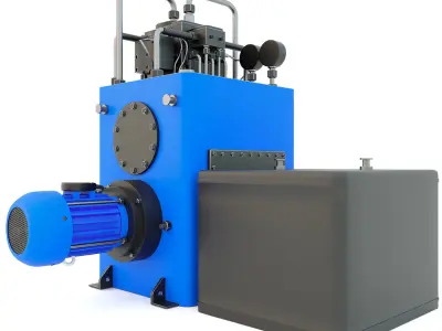 Industrial machine tool - Hydraulic unit G4617 spare part 3D model