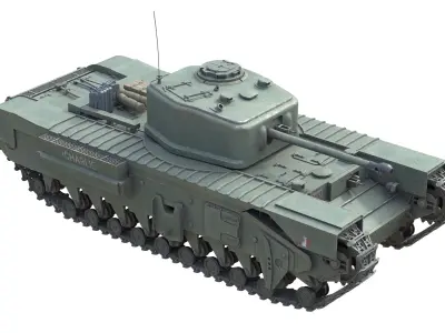 Churchill Mk IV Infantry Tank Low-poly 3D model