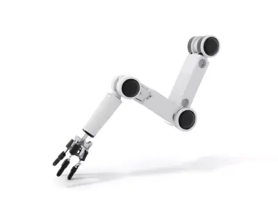 Futuristic Robotic Arm Model Pack with Articulated Joints Low-poly 3D model