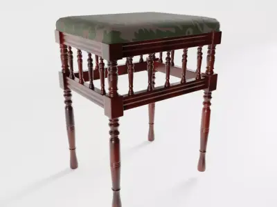 Victorian Piano Stool 3D model
