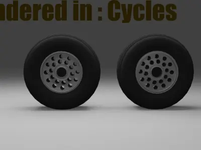 Aircraft Tire for Eevee and Cycles  Low-poly 3D model