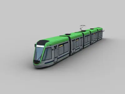 Low Poly Tram 13 Low-poly 3D model