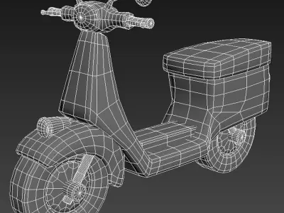 Game Ready Motorcycle Low-poly 3D model old rusty scooter Low-poly 3D model
