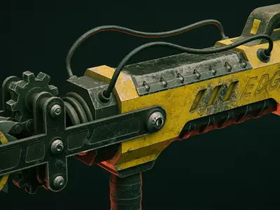 Construction cutter machine Low-poly 3D model