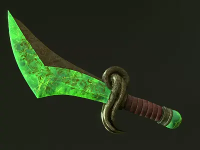Fantasy Jade Weapon Set Free low-poly 3D model