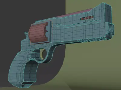 CAL 44 Magnum Low-poly 3D model