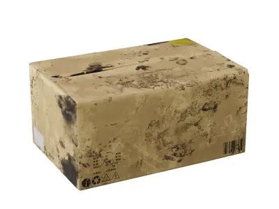 damaged cardboard box Free low-poly 3D model