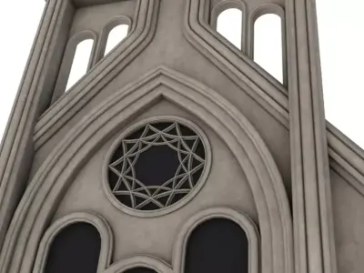 Gothic Window 3D model 2
