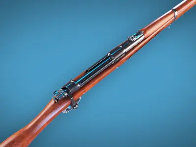 Springfield M 1903 Bolt Action Rifle LowPoly Firearm  3D Model Low-poly 3D model