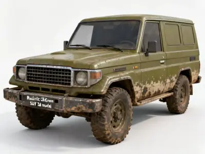 Realistic Olive Green SUV 3D Model 3d model Low-poly 3D model