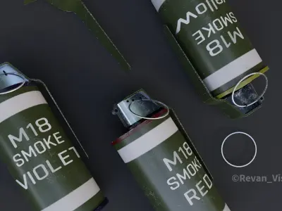 M18 Smoke Grenade Low-poly 3D model