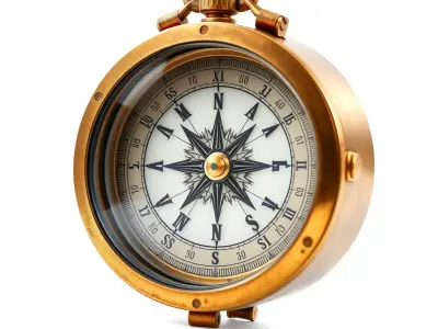 Antique Brass Compass model pack with Historical Detail Low-poly 3D model