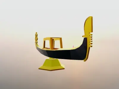 Venetian gondola gondel romantic ship figurine low poly 3D model