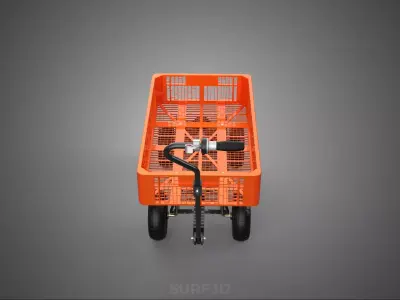 MOTORIZED TRAY CRATE BIN CART TROLLEY HAND PLATFORM TRUCK PALLET 3D model