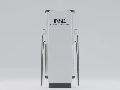 EV fast charging station Low-poly 3D model
