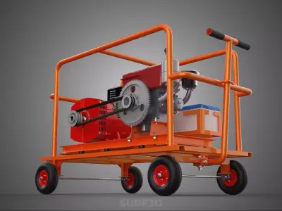 AUTO STARTER ELECTRIC DIESEL MOTOR DYNAMO FLYWHEEL GENERATOR SET 3D model