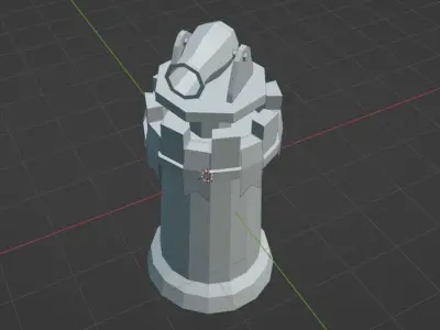Stylized Tower Low-poly 3D model