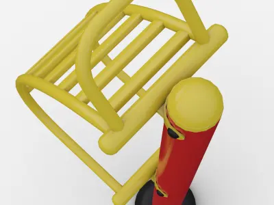 Outdoor fitness Equipment back stretching stand model 3D model