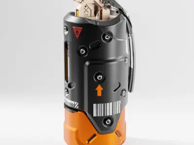 Toxic Sci-fi Grenade 3D model