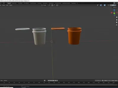 Buckets - Plastic  Low-poly 3D model