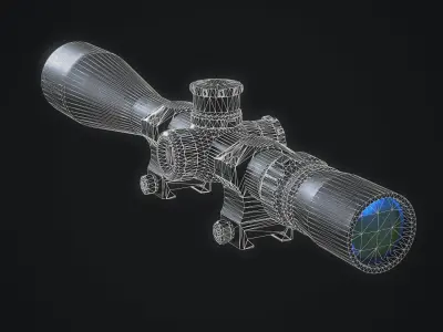 Sniper Scope March-FX 2 5x-25x42mm Low-poly 3D model