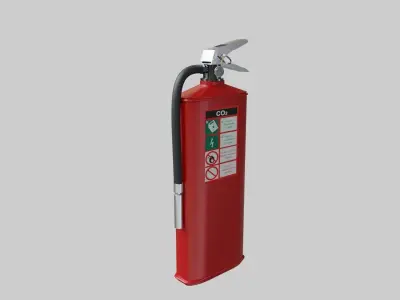 Flat Fire Extinguisher Oval - Safety and Emergency Equipment Low-poly 3D model